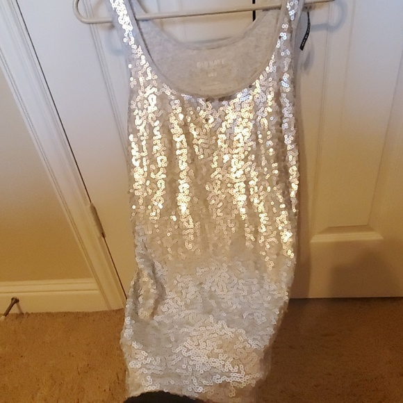 Very cute gray sleeveless shirt with sequins - Picture 4 of 4